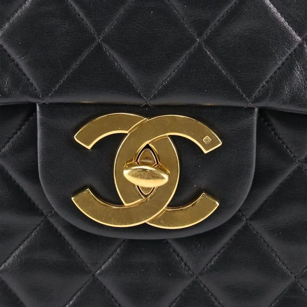 Chanel Black Vintage Classic Jumbo XL Maxi Flap Shoulder Bag